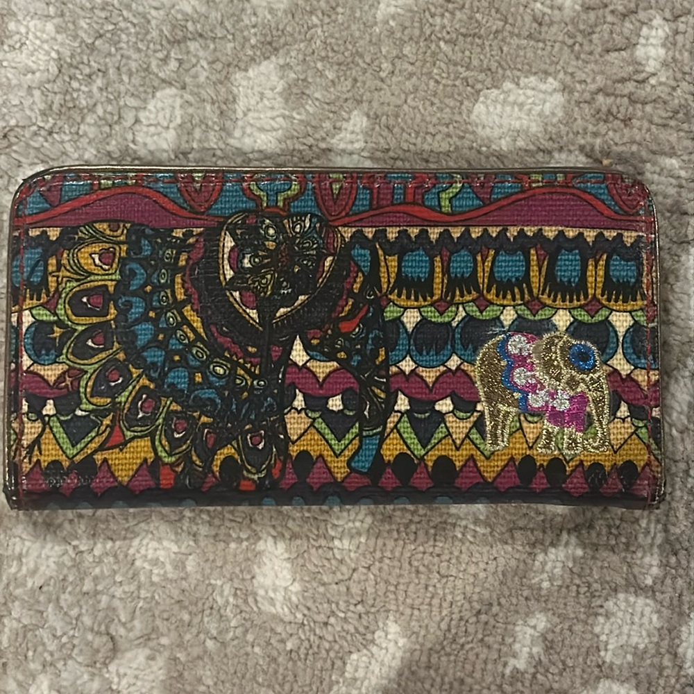 Sakroots slim elephant patterned wallet